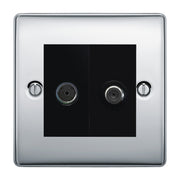 BG Nexus Metal Polished Chrome TV & Satellite Socket NPC65B by British General (BG-NPC65B)