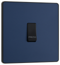 BG PCDDB14B Matt Blue Evolve 10AX 1 Way Press Switch - Black Insert