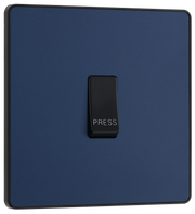 BG PCDDB14B Matt Blue Evolve 10AX 1 Way Press Switch - Black Insert by British General (BG-PCDDB14B-Shopify-SA_1)