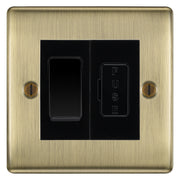 BG Nexus Antique Brass 2 Way Light Switch & 13A Fused Spur Plate | Black Insert