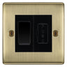 BG Nexus Antique Brass 2 Way Light Switch & 13A Fused Spur Plate | Black Insert by British General
