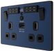 PCDDB22UWRB Side - This Evolve Matt Blue 13A double power socket with integrated Wi-Fi Extender from British General will eliminate dead spots and expand your Wi-Fi coverage.
