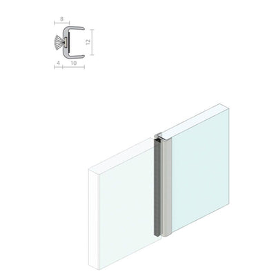 Raven RP79 (12mm Glass) Aluminium Meeting Stile Seal - 3000mm by Astroflame (Astro-ADRP79)