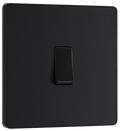 BG Evolve PCDMB12B Matt Black 1 Gang 20A 16AX 2 Way Light Switch-Black Insert
