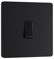 BG Evolve PCDMB12B Matt Black 1 Gang 20A 16AX 2 Way Light Switch-Black Insert by British General (BG-PCDMB12B-Shopify-SA_1)