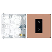 BG Evolve Polished Copper Single Master Touch Dimmer Switch PCDCPTDM1B with 25mm Steel Back Box
