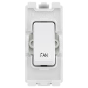 BG Evolve White RRFNPCDW 20 Amp Double Pole Appliance Grid Switch Labelled Fan by British General (BG-RRFNPCDW+RPCDW30)