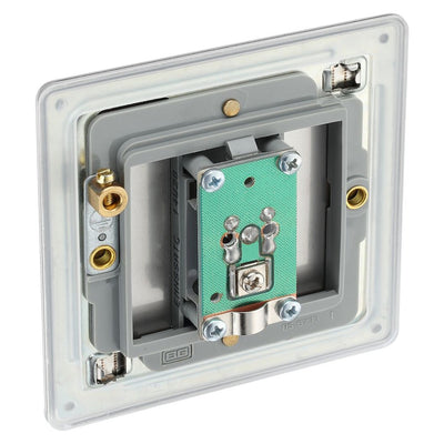 BG Screwless Brushed Steel Single Satellite Socket FBS64 with 25mm Steel Back Box