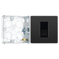 BG Evolve Black Chrome 1 Gang Master Telephone Outlet PCDBCBTM1B with 25mm Steel Back Box