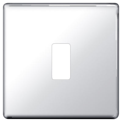 BG Nexus GFPC1 Grid Polished Chrome Screwless 1 Gang Front Plate by British General (BG-GFPC1-1)