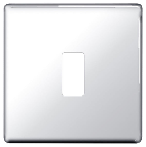 BG Nexus GFPC1 Grid Polished Chrome Screwless 1 Gang Front Plate