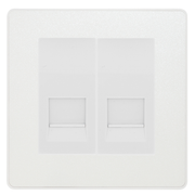 BG Evolve Pearlescent White Double Master Telephone Socket – White Insert by British General (BG-PCDCLBTM2W)