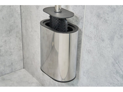 Corby Sana Toilet Brush & Holder in Polished Steel & Black by Corby of Windsor (Corby-25728)