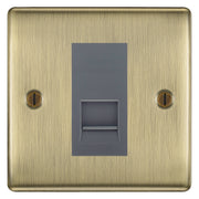BG Nexus Antique Brass Single IDC Secondary Telephone Socket - Grey Insert by British General (BG-NABBTS1G)
