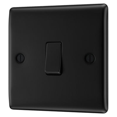 BG Nexus Matt Black 20A 16AX Intermediate Light Switch NFB13 with 35mm Steel Back Box