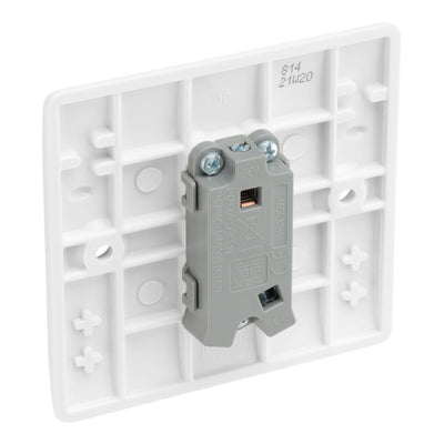 BG Nexus Single Bell Push Switch 1 Gang 10AX White & 32mm Pattress Back Box
