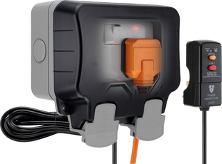 BG WP22KIT/3 Nexus Storm IP66 2 Gang 13A 30mA Non-Latching RCD 3m Cable Switched Socket by British General (BG-WP22KIT/3)