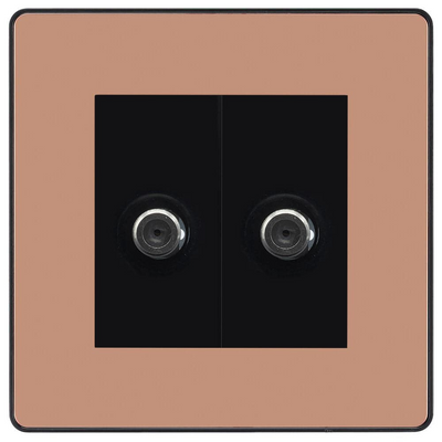 BG Evolve Polished Copper Double Satellite Socket PCDCP642B by British General (BG-PCDCP642B)