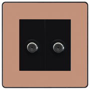 BG Evolve Polished Copper Double Satellite Socket PCDCP642B by British General (BG-PCDCP642B)