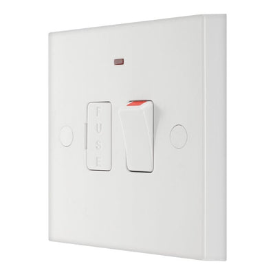 BG 951 Moulded Square Edge | White | 13A 2 Pole Neon Switched Fused Connection Unit by British General (BG-951)