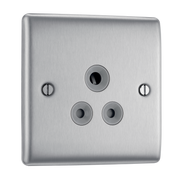 BG NBS29G Nexus 5A, unswitched socket round pin Brushed Steel by British General (BG-NBS29G-Shopify-SA_1)