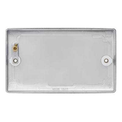 BG Nexus Brushed Steel Double Blank Plate NBS95 and 25mm Steel Back Box