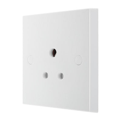 BG 929 Moulded Square Edge | White | 1 Gang 5A Unswitched Round Pin Socket by British General (BG-929)