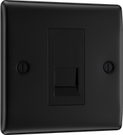 BG NFBBTS1 Nexus Metal Matt Black 1 Gang Secondary Telephone Socket by British General (BG-NFBBTS1-Shopify-SA_1)