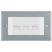 BG Metal Clad 3 Gang IDC Master Telephone Socket - White Insert