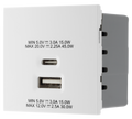 BG EMUSBAC45W Euro Module 2 Port A & C 45 USB Charging Module - White