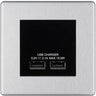 BG Screwless Brushed Steel Dual USB Charger 3.1A Output Socket - Black Insert by British General (BG-FBSEMS2+EMUSB3B)