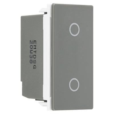 BG Nexus Black Nickel Single Secondary Touch Dimmer Switch Grey Insert
