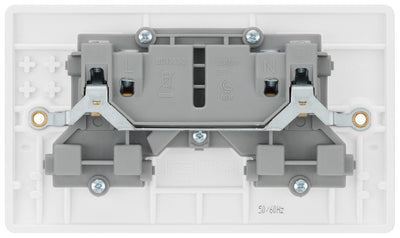 BG 822DP Moulded Round Edge | White | 13A | 2 Gang 2 Pole Switched Socket by British General (BG-822DP)