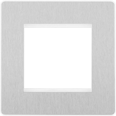 Switches: BG Evolve Brushed Steel Screwless Switches & Sockets White Insert Range PCDBS12W - Single Light Switch 20A by British General (BG-EVOLVE-BRUSHED-STEEL-PCDBS12W)