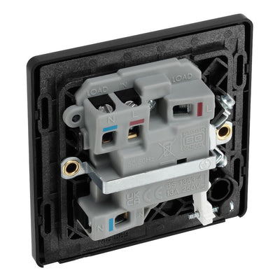 BG Evolve Matt Blue 13A Switched Spur + Neon PCDDB52B with 35mm Steel Back Box