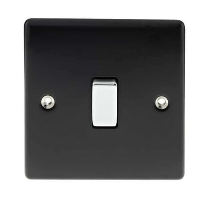 BG NMB13 Nexus Metal Matt Black 1 Gang 10A 10AX Intermediate Plate Switch by British General (BG-NMB13)