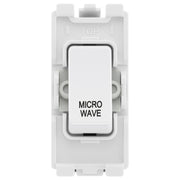 BG Evolve White RRMWPCDW 20A DP Appliance Grid Switch Labelled Microwave by British General (BG-RRMWPCDW+RPCDW30)