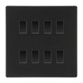 BG Matt Black Screwless 8 Gang 2 Way Custom Grid Light Switch with Back Box Included