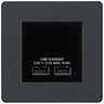 BG Evolve Matt Grey Dual USB Charger 3.1A Output Socket - Black Insert by British General (BG-PCDMGEMS2B+EMUSB3B)