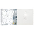 BG Evolve Pearlescent White 20A 2 Pole LED Switch PCDCL31W with 25mm Steel Back Box