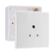 BG Electrical 5A Unswitched Round Pin Socket White & 32mm Pattress Back Box by British General (BG-829+891)