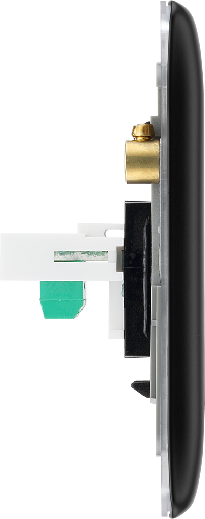 BG NFBRJ112 Nexus Metal RJ11 Double Data Outlet Socket - Matt Black