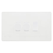 BG Evolve Pearlescent White 3 Gang Light Switch 2x Trailing Edge LED Dimmer 1x 2 Way Custom Switch by British General (Evolve-PW-CUSTOM-3GANG-2x-DIMMER-1x-2WAY)