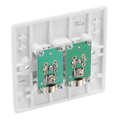 BG 861 Moulded Round Edge | White | 2 Gang Co-Axial TV Socket Outlet