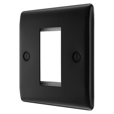 BG Nexus Matt Black Single Secondary Telephone Socket, Screw Terminal - White Insert