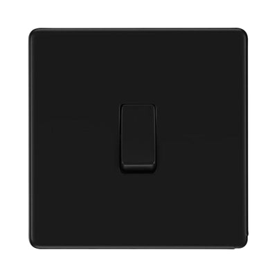 BG Flatplate Screwless Matt Black 20A Double Pole Switch FFB30 by British General (Nexus-MB-20A-DP-Custom-Switch-Screwless)