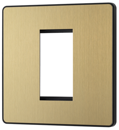 BG Evolve PCDSBEMS1B Satin Brass 1 Front Plate-Black Insert