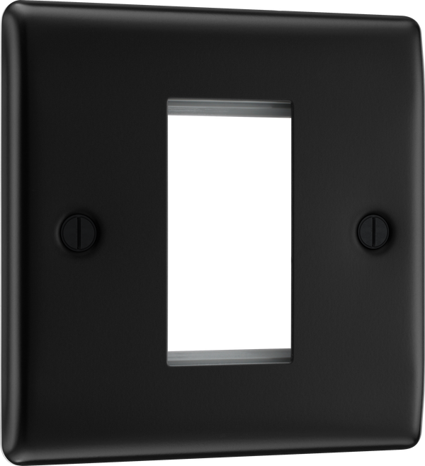 BG NFBEMS1 Nexus Metal Matt Black 25x50 Aperture Single Square Euro Module Front Plate