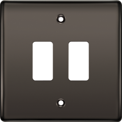 BG Electrical RNBN2 Nexus Grid Black Nickel Front Plate 2 Module