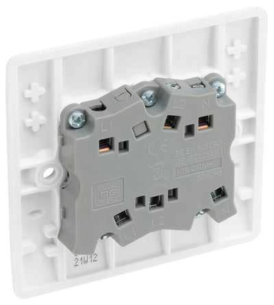 BG 815 Moulded Round Edge | White | 1 Gang 10AX 3 Pole Fan Isolator Switch by British General (BG-815)